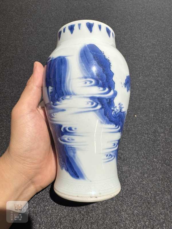 明崇祯 青花指日高升人物故事图莲子罐 - 图4